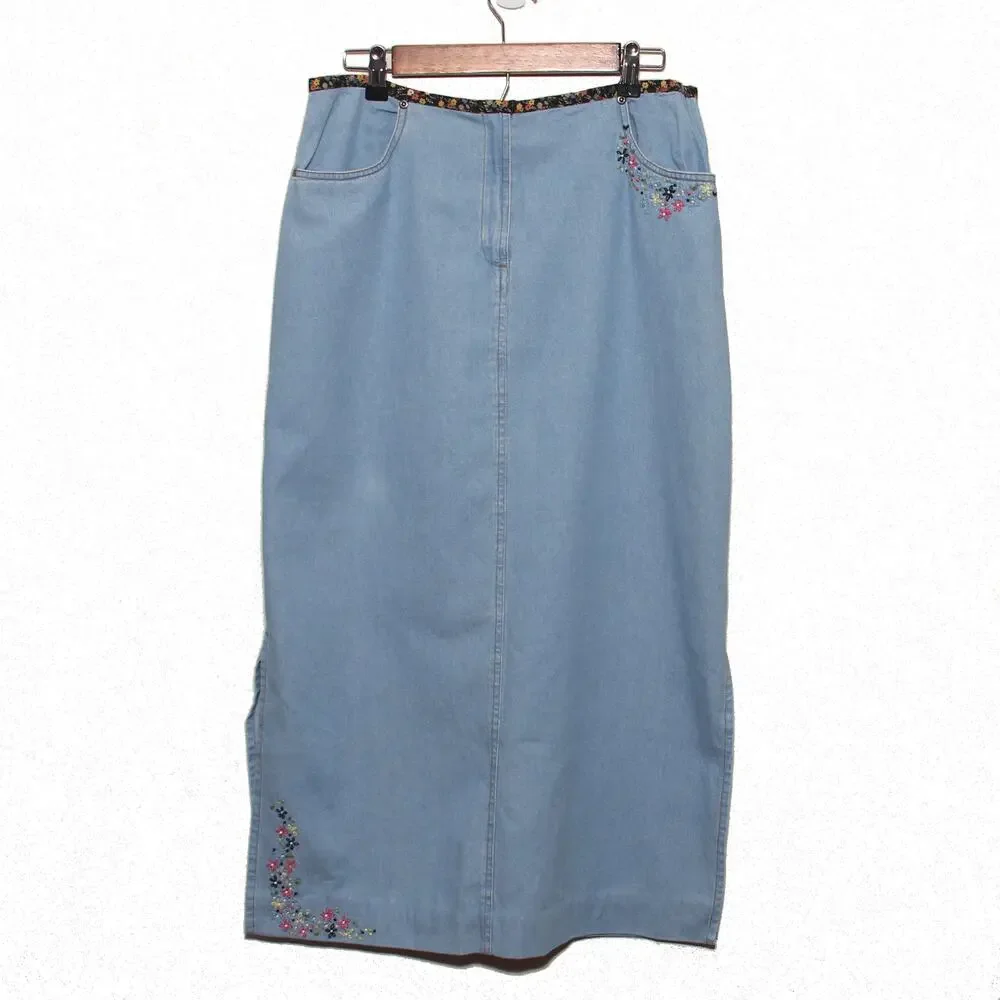 Vintage Susan Bristol Cotton Maxi Skirt Size 10